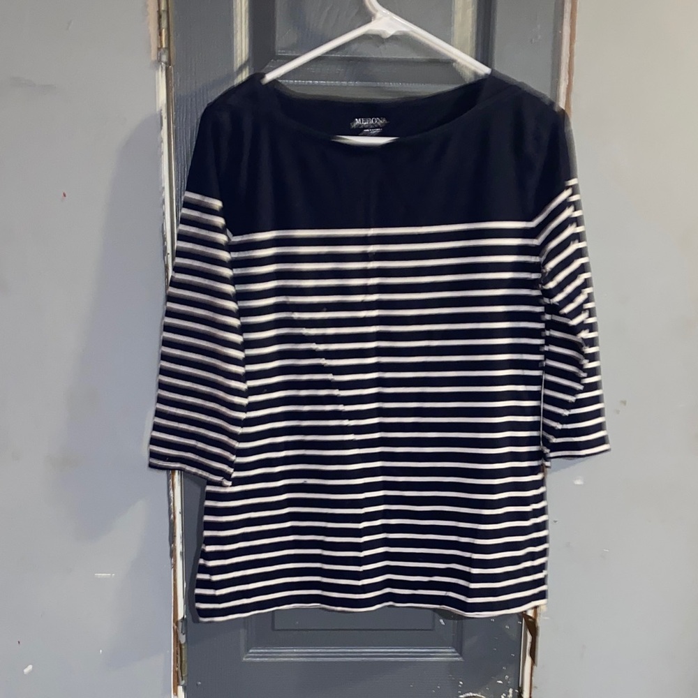 Merona Black and White Striped Shirt